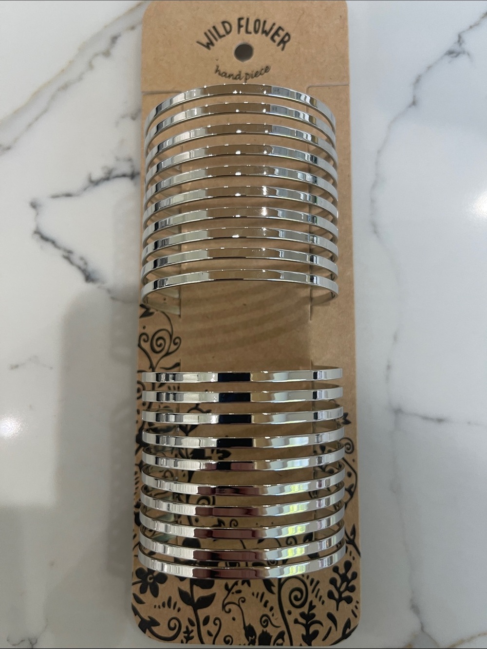 Wildflowers Silver Napkin Rings Set